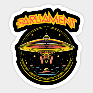 Parliament Funkadelic Retro Mothership UFO Rock Funk Throwback Sticker